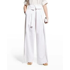 A.L.C. Emilio White Foldover Tie Waist Wide Leg Pants Size 0 NWD